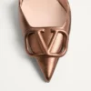 Escarpins à bride arrière Vlogo Signature en cuir nappa laminé 80 mm