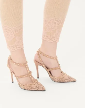 Escarpins à lacets Rockstud avec brides 100 mm