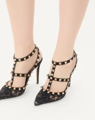 Escarpins à lacets Rockstud avec brides 100 mm