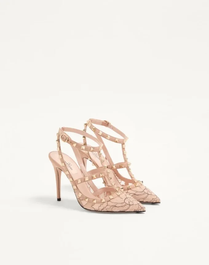 Escarpins à lacets Rockstud avec brides 100 mm