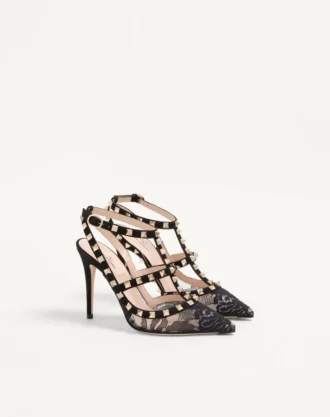 Escarpins à lacets Rockstud avec brides 100 mm