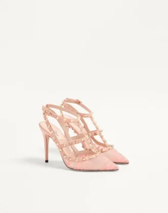 Escarpins à lacets Rockstud avec brides 100 mm