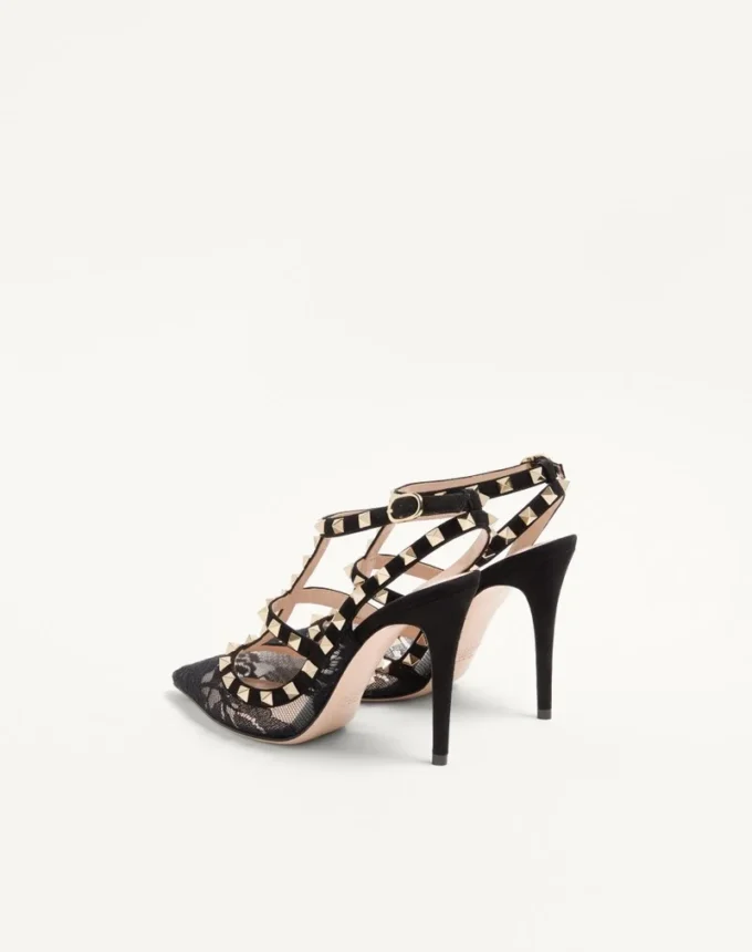 Escarpins à lacets Rockstud avec brides 100 mm