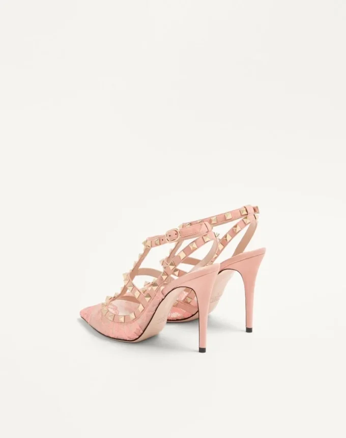 Escarpins à lacets Rockstud avec brides 100 mm