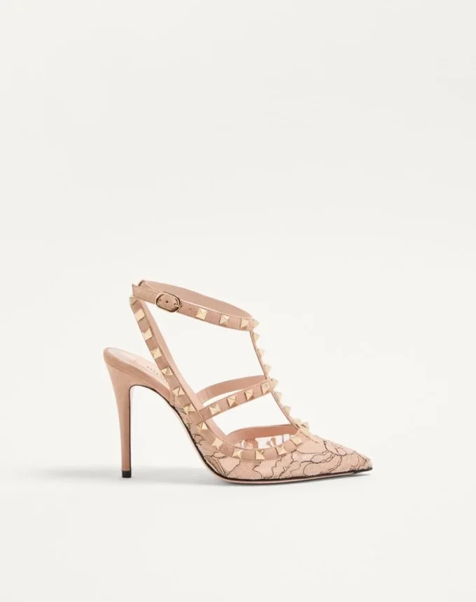 Escarpins à lacets Rockstud avec brides 100 mm