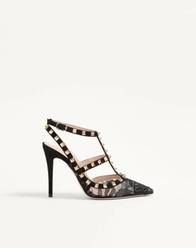 Escarpins à lacets Rockstud avec brides 100 mm