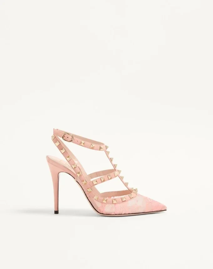 Escarpins à lacets Rockstud avec brides 100 mm