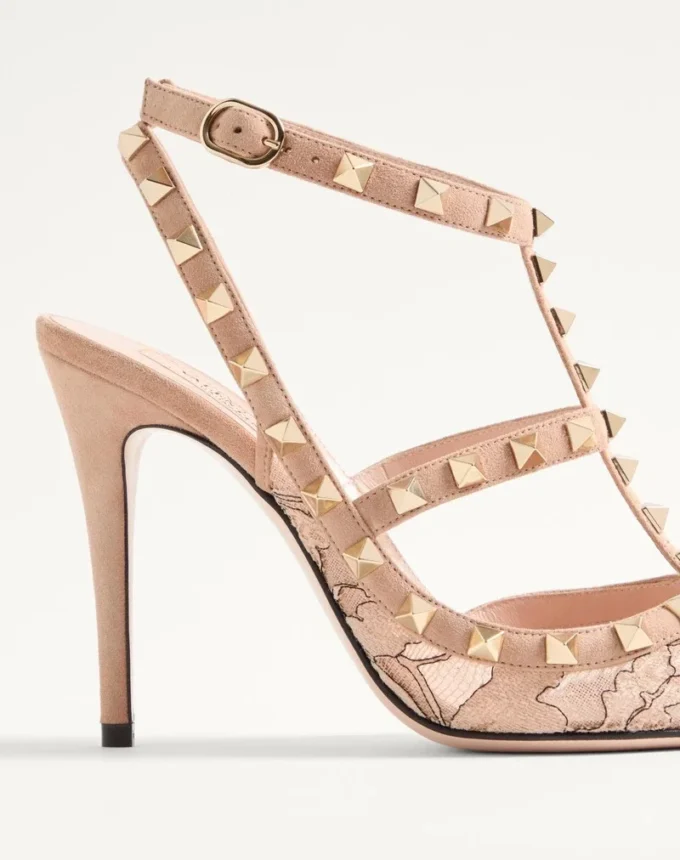 Escarpins à lacets Rockstud avec brides 100 mm