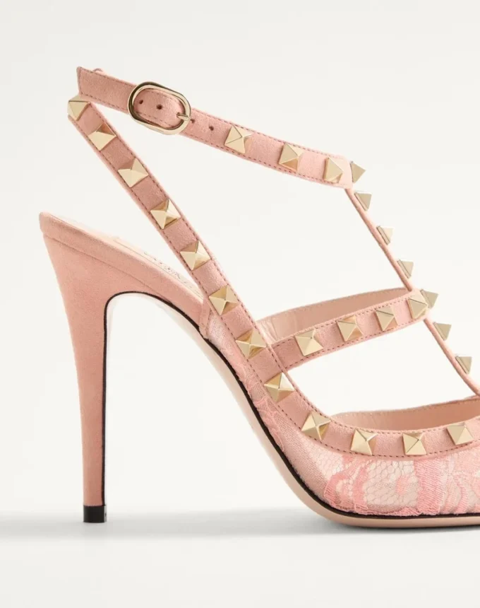 Escarpins à lacets Rockstud avec brides 100 mm