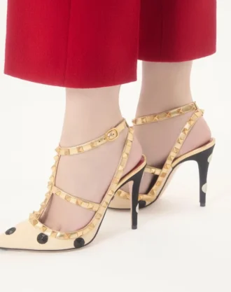Escarpins Rockstud avec broderie Plus de Pois 100 mm