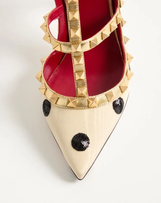 Escarpins Rockstud avec broderie Plus de Pois 100 mm Escarpins Rockstud avec broderie Plus de Pois 100 mm