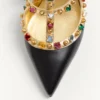 Escarpins Rockstud en cuir de veau avec cabochon et cristaux de 100 mm Escarpins Rockstud en cuir de veau avec cabochon et cristaux de 100 mm