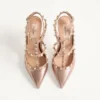 Escarpins Rockstud en cuir nappa laminé 100 mm