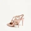 Escarpins Rockstud en cuir nappa laminé 100 mm
