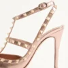 Escarpins Rockstud en cuir nappa laminé 100 mm