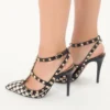 Escarpins Rockstud en tissu pied-de-poule 100 mm