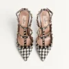 Escarpins Rockstud en tissu pied-de-poule 100 mm
