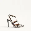 Escarpins Rockstud en tissu pied-de-poule 100 mm