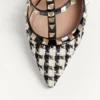 Escarpins Rockstud en tissu pied-de-poule 100 mm