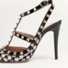 Escarpins Rockstud en tissu pied-de-poule 100 mm