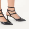 Escarpins vernis Rockstud avec lanières et clous assortis 65 mm