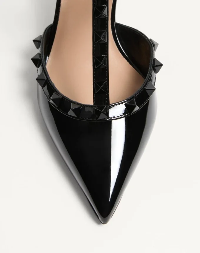 Escarpins vernis Rockstud avec lanières et clous assortis 65 mm