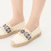 Espadrilles en cuir nappa avec broderie raisin 20 mm Espadrilles en cuir nappa avec broderie raisin 20 mm