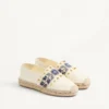 Espadrilles en cuir nappa avec broderie raisin 20 mm Espadrilles en cuir nappa avec broderie raisin 20 mm
