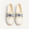 Espadrilles en cuir nappa avec broderie raisin 20 mm Espadrilles en cuir nappa avec broderie raisin 20 mm