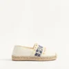 Espadrilles en cuir nappa avec broderie raisin 20 mm Espadrilles en cuir nappa avec broderie raisin 20 mm