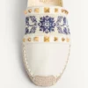 Espadrilles en cuir nappa avec broderie raisin 20 mm Espadrilles en cuir nappa avec broderie raisin 20 mm