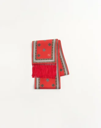 Foulard bandeau en soie Chamber avec franges