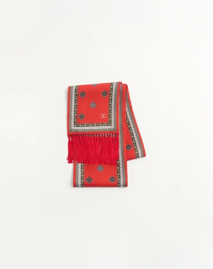 Foulard bandeau en soie Chamber avec franges
