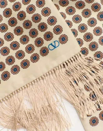 Foulard bandeau en soie Chamber avec franges