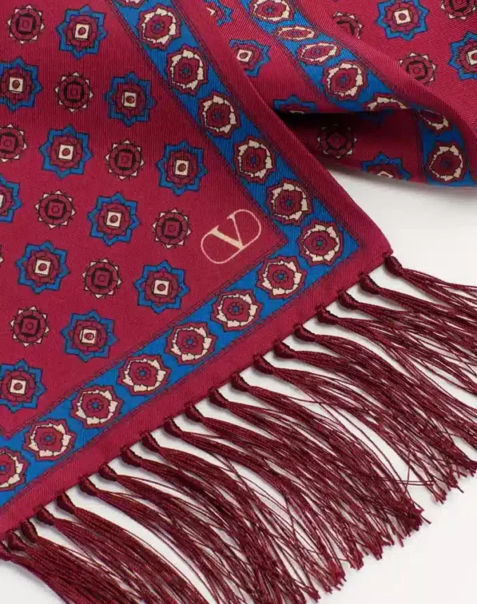 Foulard bandeau en soie Chamber avec franges