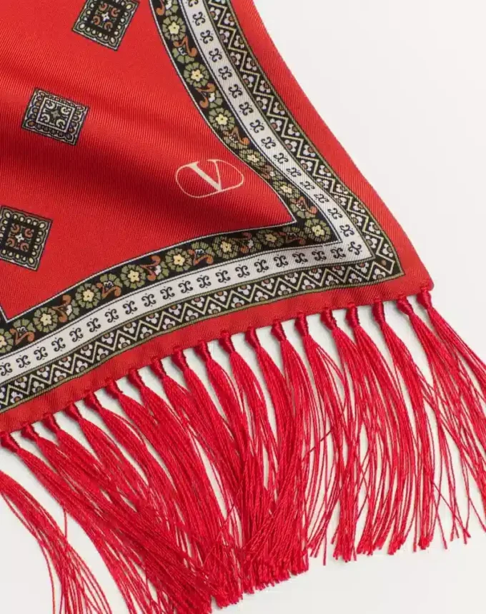 Foulard bandeau en soie Chamber avec franges