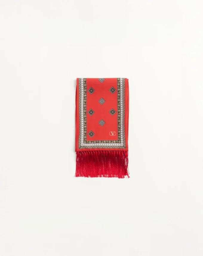 Foulard bandeau en soie Chamber avec franges