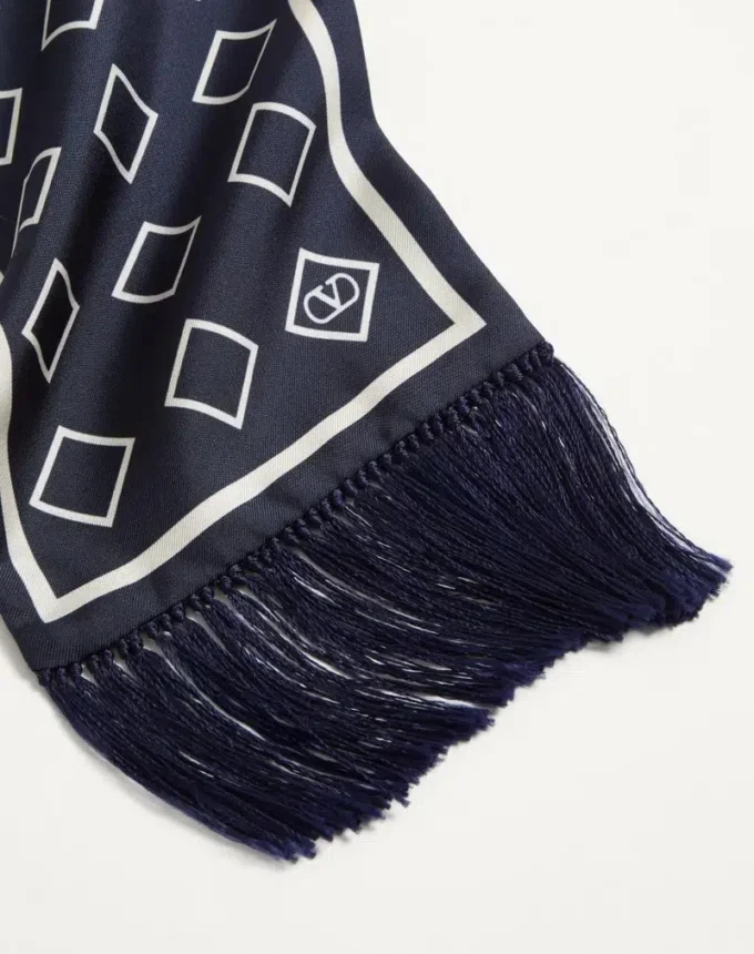Foulard bandeau en soie Opticool avec franges