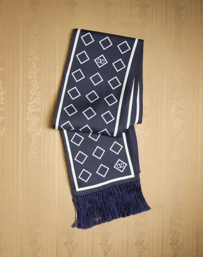 Foulard bandeau en soie Opticool avec franges
