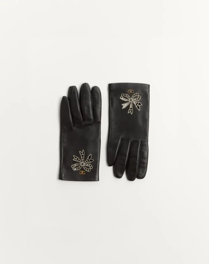 Gants en cuir nappa Vlogo Signature Gants en cuir nappa Vlogo Signature