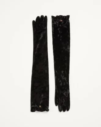 Gants longs en chenille VLogo Signature