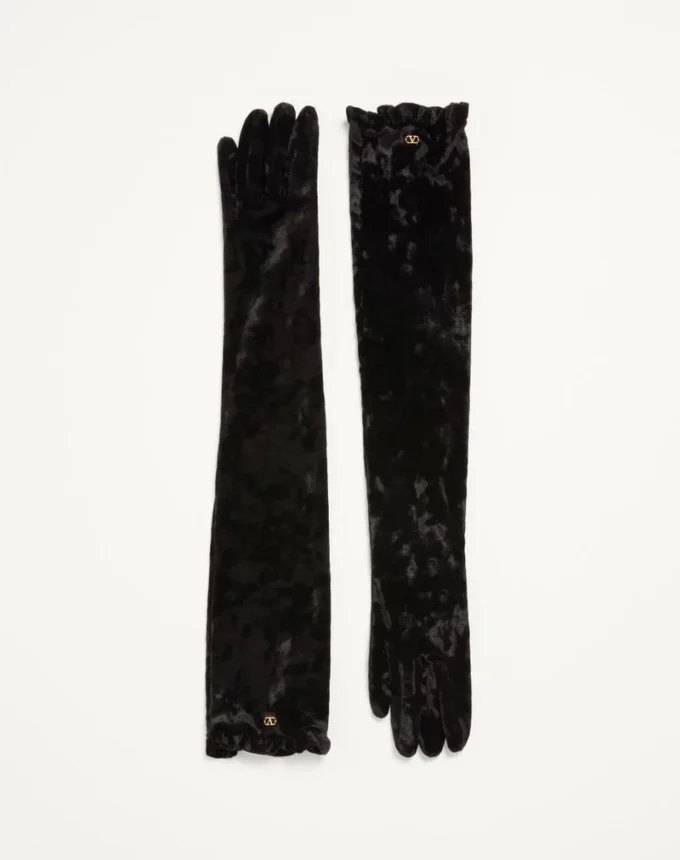 Gants longs en chenille VLogo Signature