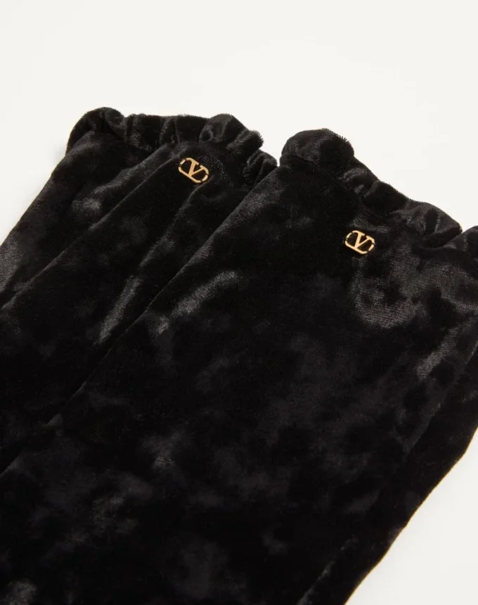 Gants longs en chenille VLogo Signature