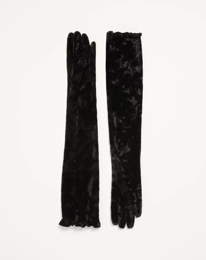Gants longs en chenille VLogo Signature