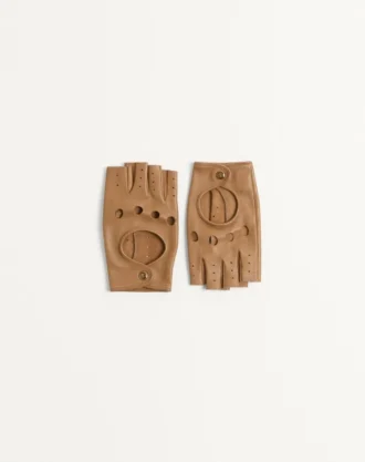 Gants sans doigts en cuir nappa Vlogo Signature