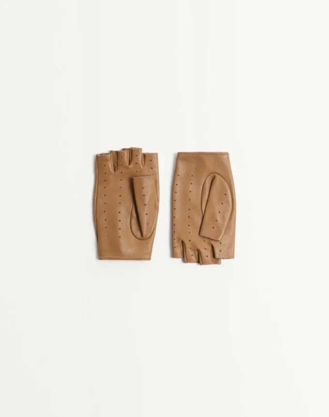 Gants sans doigts en cuir nappa Vlogo Signature