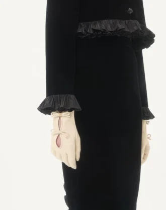 Gants VLogo Signature en cuir nappa avec nœuds