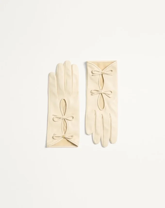 Gants VLogo Signature en cuir nappa avec nœuds