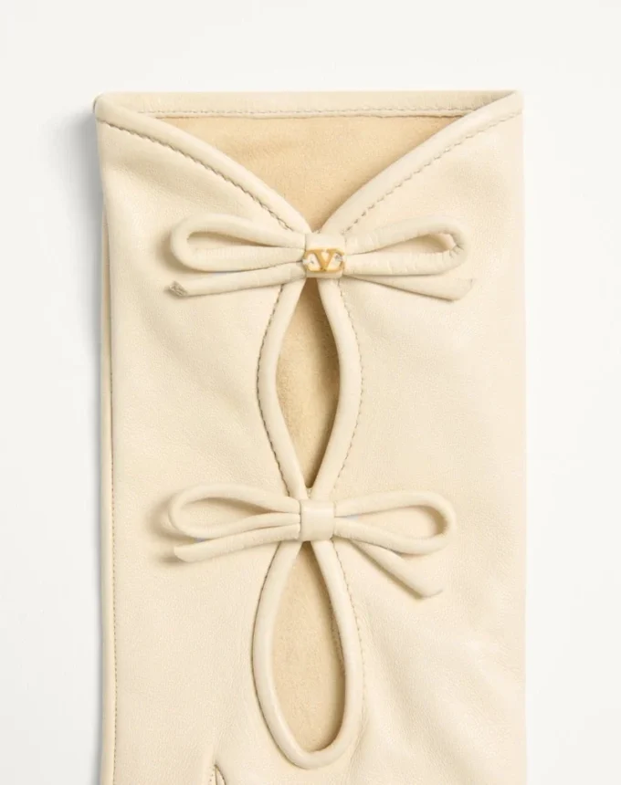 Gants VLogo Signature en cuir nappa avec nœuds