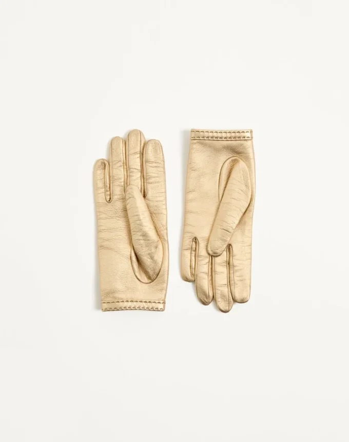 Gants Vlogo Signature en cuir nappa laminé